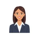 a woman in a business suit avatar vector